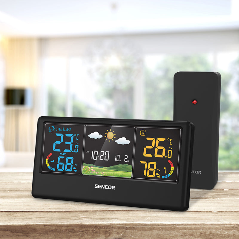 Statie Meteo B Sencor Sws 4100 cu alarma, afisaj LCD si baterie reincarcabila