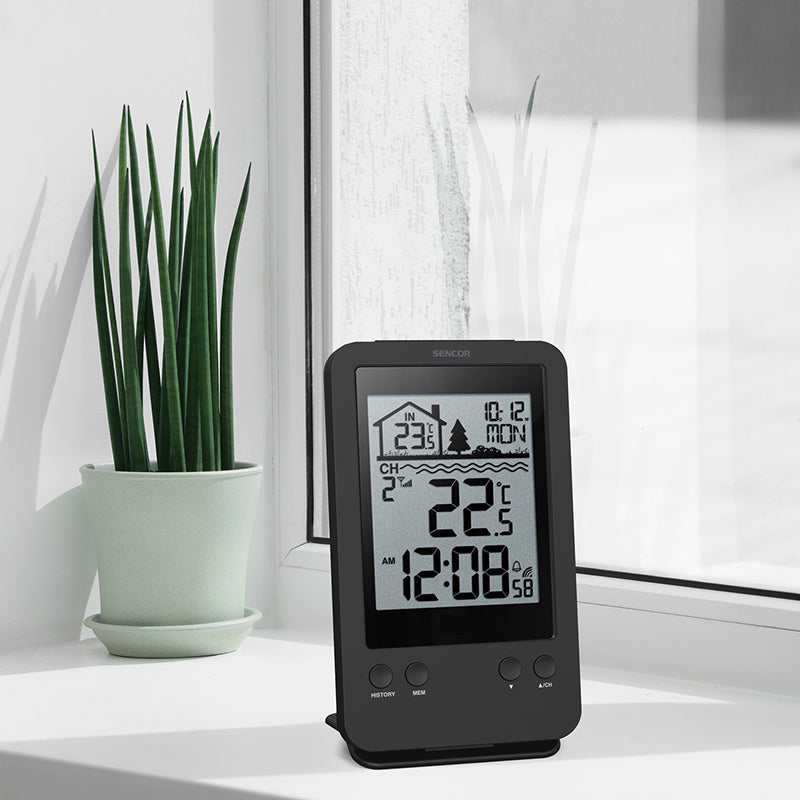 Statie Meteo Senzor Apa Piscina Sencor cu alarma, afisaj LCD, baterie reincarcabila si Rezistenta la Apa