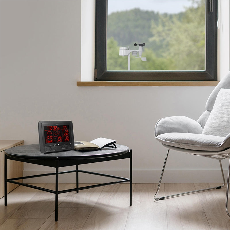 Statie Meteo Profesionala WiFi Senco Sws 9700 cu alarma, Internet WiFi si baterie reincarcabila
