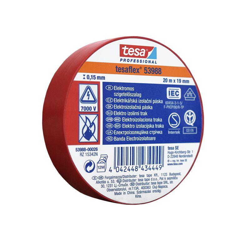 Banda Izolatoare Tesaflex 20m Buc Rosu 10