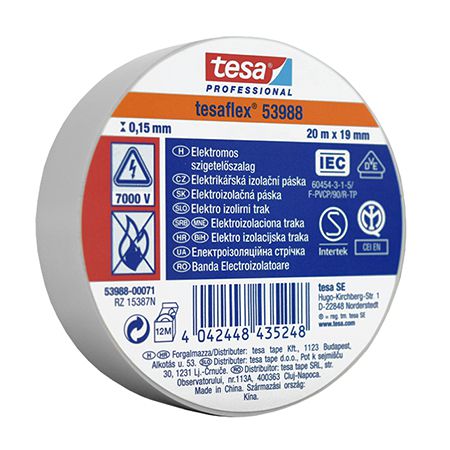 Banda Izolatoare Tesaflex 20m Buc Alb 10
