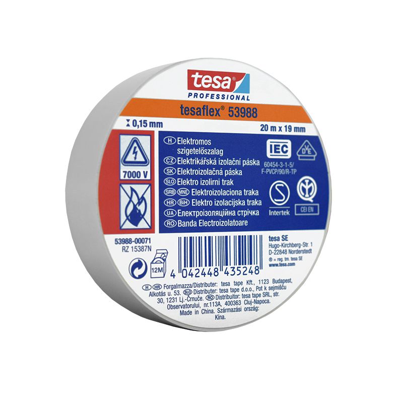 Banda Izolatoare Tesaflex 20m Buc Alb 10