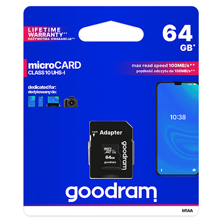Microsd Goodram Clasa 10 Uhs-i cu Adaptor Card 64gb