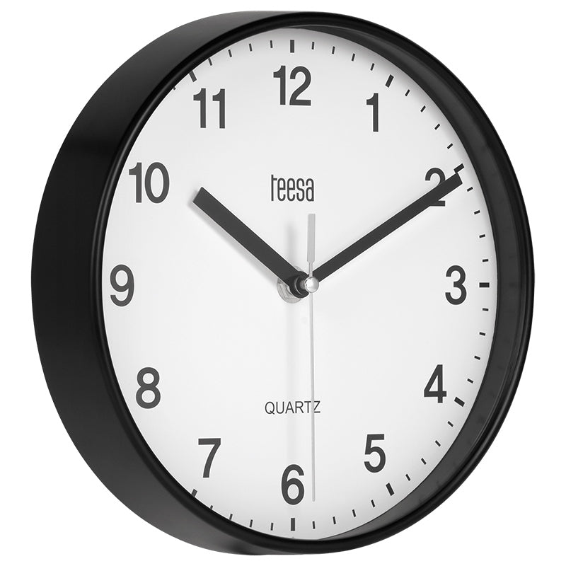 Ceas Perete Negru Teesa Tsa 0038b cu baterie reincarcabila