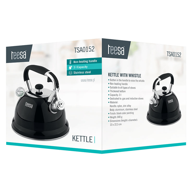 Ceainic cu Fluier Otel 3l Teesa Tsa 0152 cu DAB+