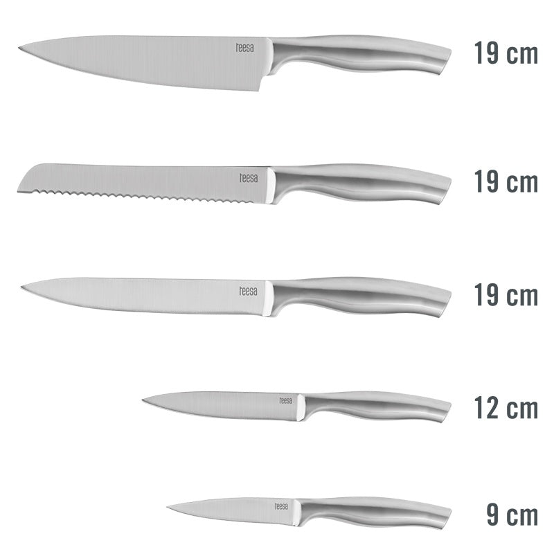 Set 5 Cutite in Bloc Lemn Teesa Tsa 0204 cu DAB+