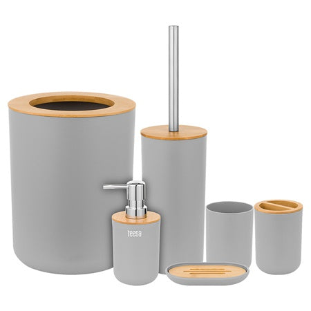 Set 6 Accesorii Baie Gri Teesa Tsa 0400-g cu DAB+