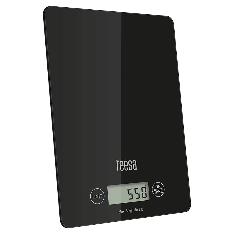 Cantar Bucatarie Sticla Negru Teesa Tsa 0804-b cu afisaj LCD