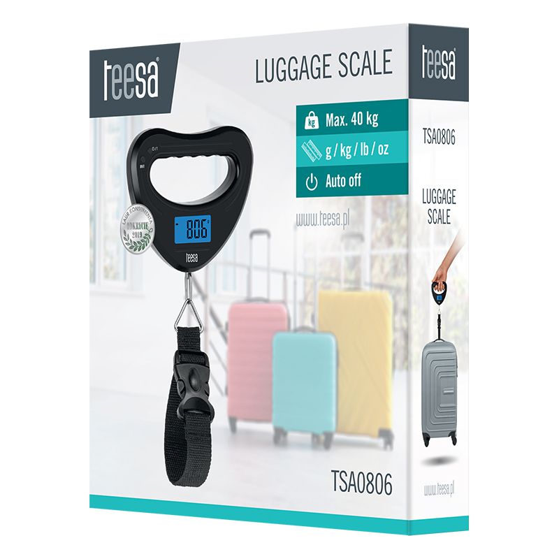 Cantar Bagaj Teesa Max 40KG cu afisaj LCD si baterie reincarcabila