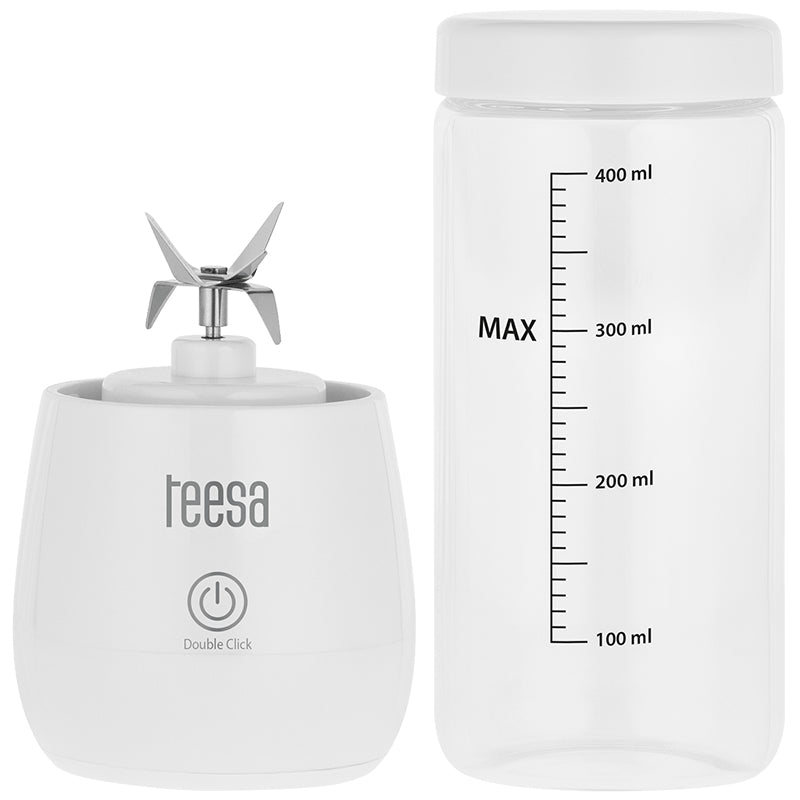 Blender Portabil 450ml 2x 2000 mAh Teesa Tsa 3543 cu DAB+, baterie 2000 mAh si USB