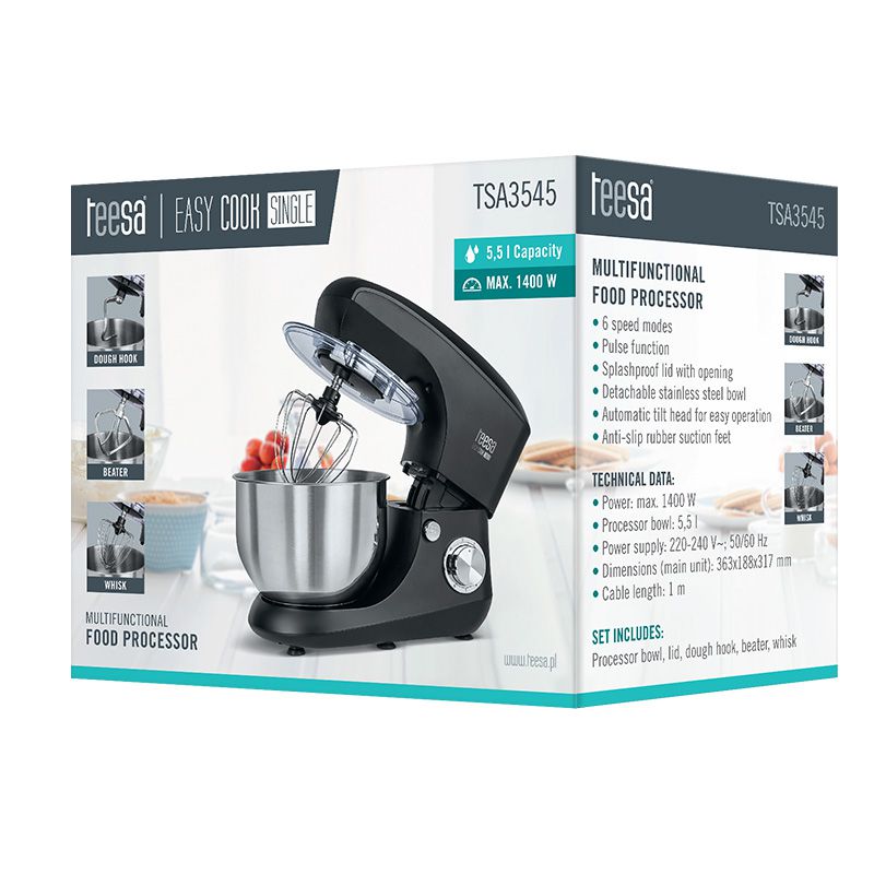 Robot Bucatarie Easy Cook White Teesa Tsa 3545-w cu DAB+ si Rezistenta la Apa