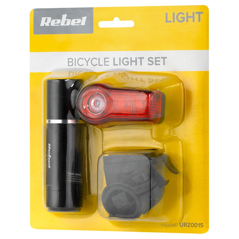 Set Lumini Fata Spate Bicicleta Rebel Urz 0015 cu Rezistenta la Apa