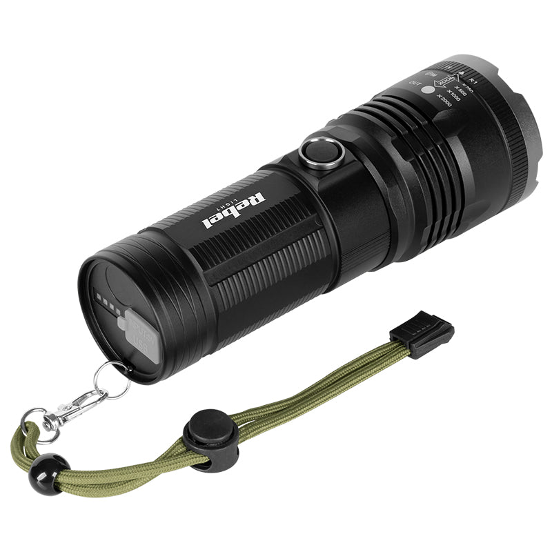 Lanterna Aluminiu 2000lm Rebel LED 20W cu baterie 4500 mAh si USB