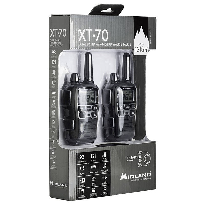 Statie Radio Pmr Midland Xt 70 cu baterie 1000 mAh si USB