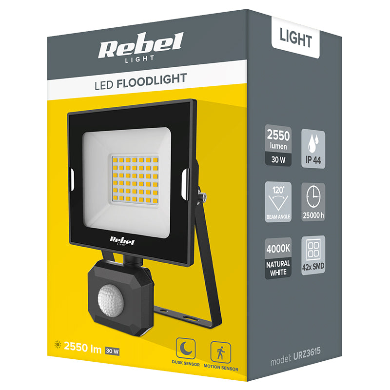 Reflector 4000k cu Senzor Rebel LED 30W