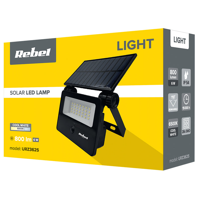 Reflector Solar 800lm 6500k Rebel Ip 54 cu baterie 1500 mAh
