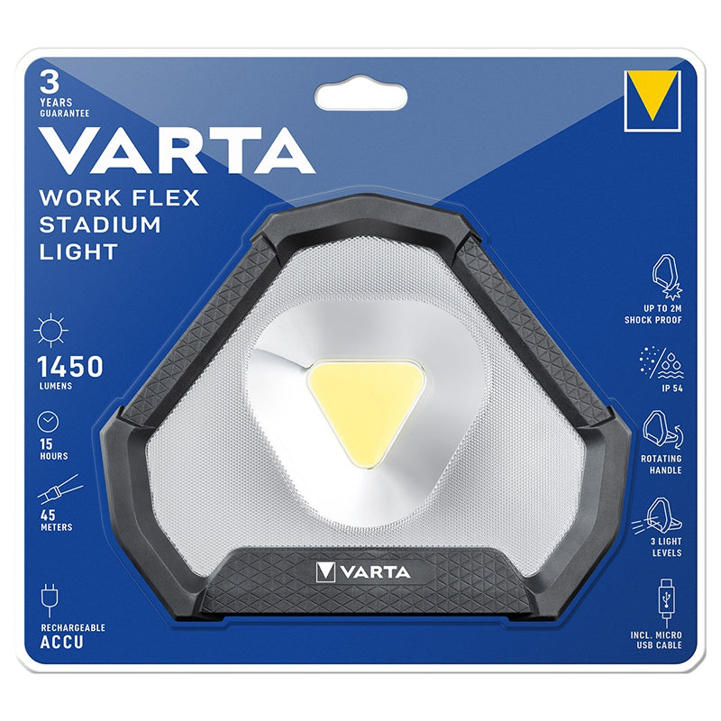 Lanterna Reflector LED Workflex Stadium Varta cu baterie 600 mAh
