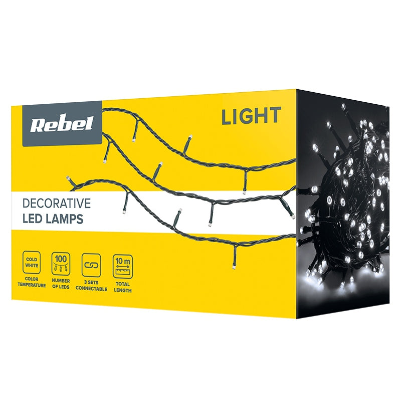 Sir Iluminat Festiv Alb Rece 10m Ip 44
