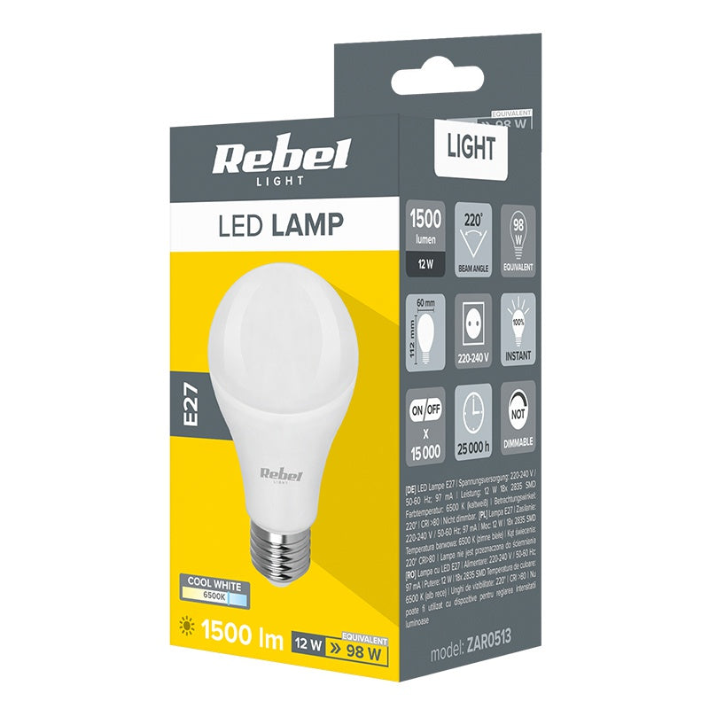 Bec LED E27 6500k Rebel a 60