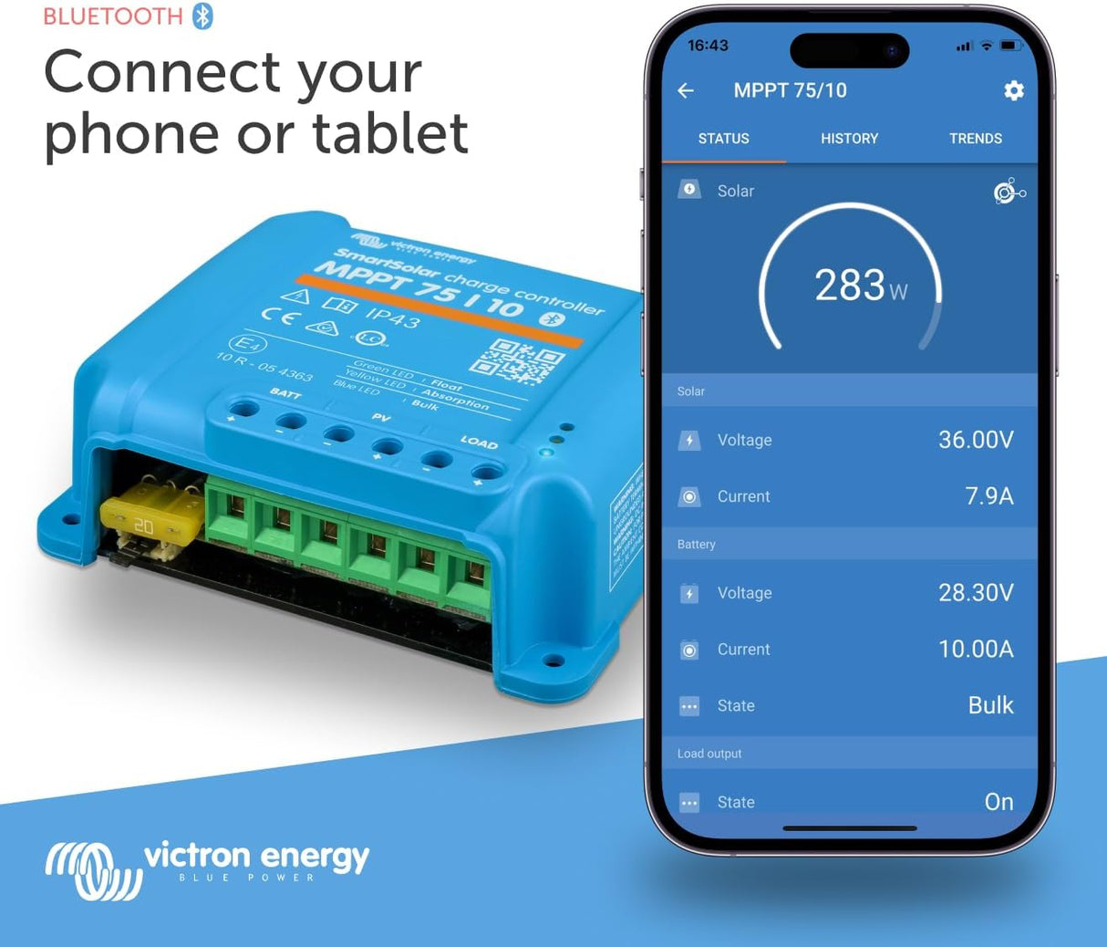 Victron Smartsolar MPPT 75/10 10A 12V 24V solar charge controller