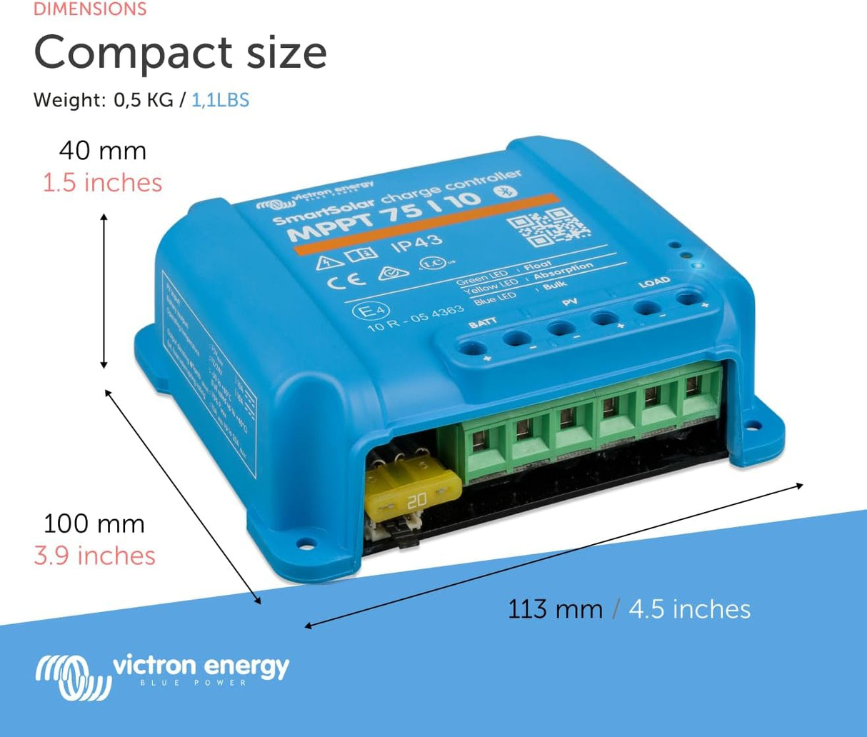 Victron Smartsolar MPPT 75/10 10A 12V 24V solar charge controller