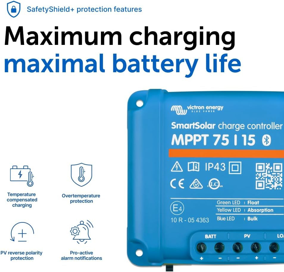 Victron Smartsolar MPPT 75/15 15A 12V 24V solar charge controller