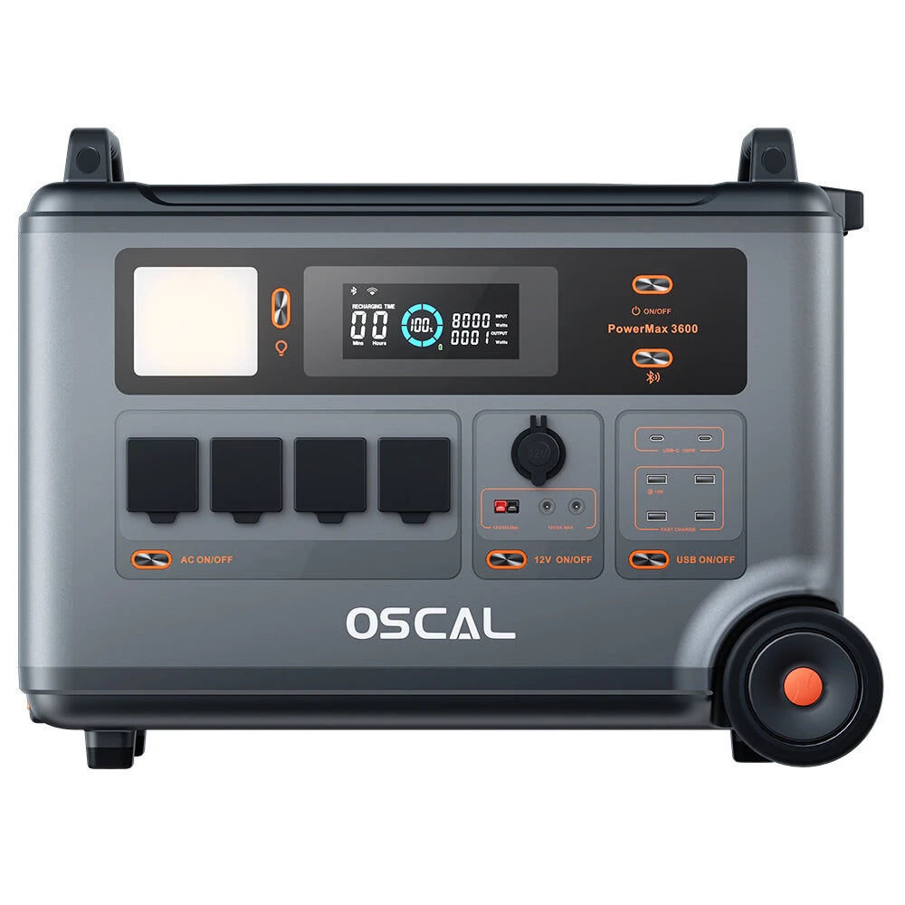 Oscal PowerMax 3600 SE Solar Generator Kit 7200Wh 3600W with Expansion Battery + 3x 200W Solar Panels