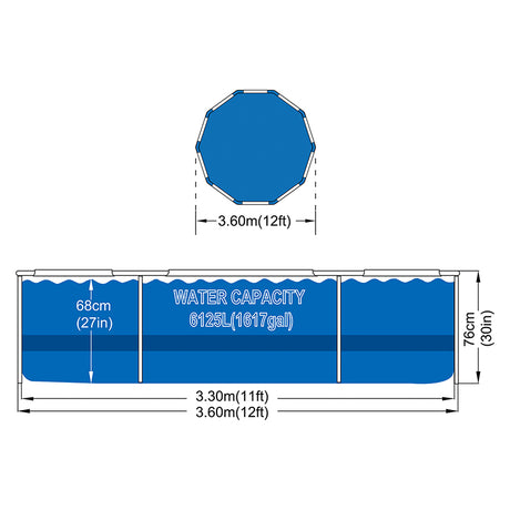 Piscina Cadru Metalic 366 H76 Filtru