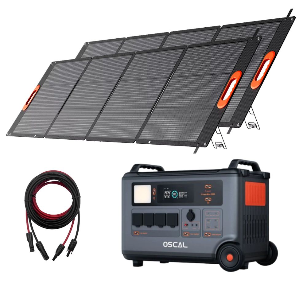 Oscal PowerMax 3600 SE Solar generator kit 3600Wh 3600W with 2X 200W solar panels