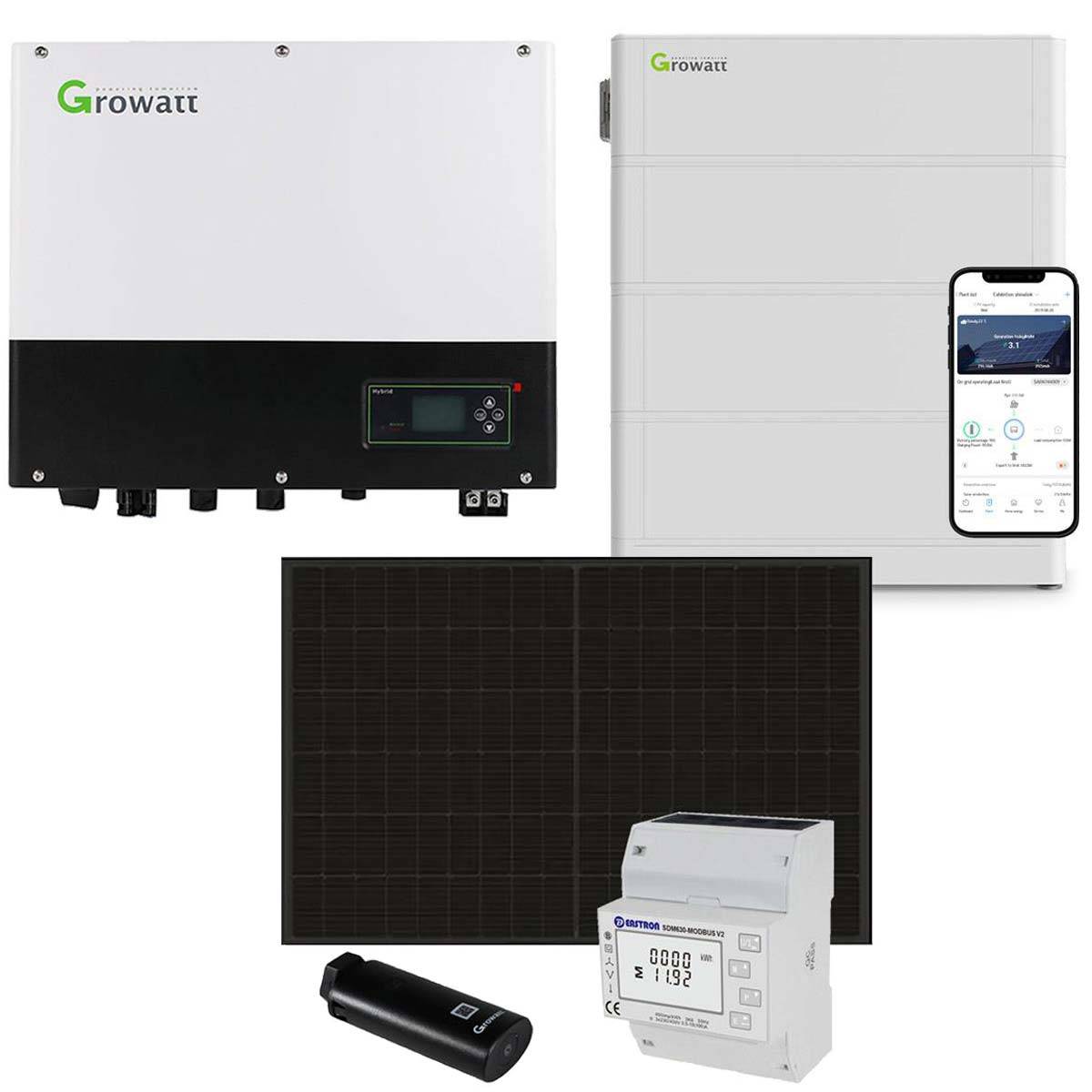 Growatt 5 kWp Complete PV System with Glass-Glass Solar Panels and 7.6 kWh Battery Storage