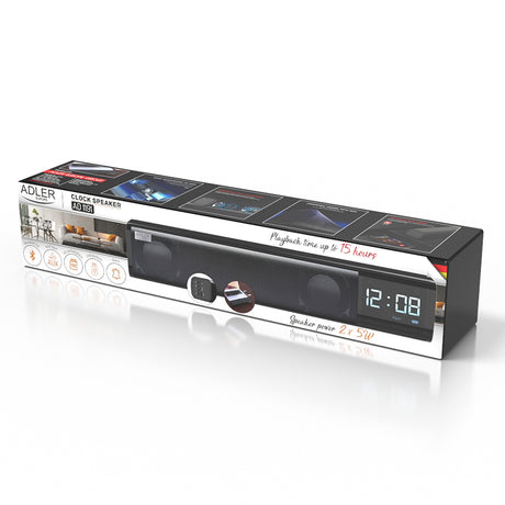 Boxa cu Ceas Adler AD 1191 cu Bluetooth, alarma, baterie 1200 mAh si AUX