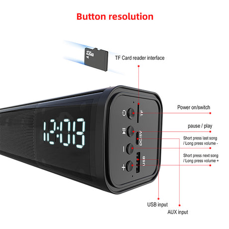 Boxa cu Ceas Adler AD 1191 cu Bluetooth, alarma, baterie 1200 mAh si AUX