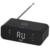 Radio cu ceas negru Adler AD 1192 cu Bluetooth, radio FM, alarma si incarcare wireless