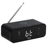 Radio cu ceas negru Adler AD 1192 cu Bluetooth, radio FM, alarma si incarcare wireless