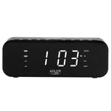 Radio cu ceas negru Adler AD 1192 cu Bluetooth, radio FM, alarma si incarcare wireless