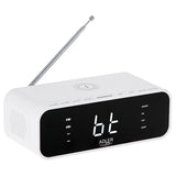 Radio cu ceas alb Adler AD 1192 cu Bluetooth, radio FM, alarma si incarcare wireless