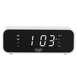 Radio cu ceas alb Adler AD 1192 cu Bluetooth, radio FM, alarma si incarcare wireless