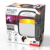 Difuzor Karaoke cu Microfon Negru Adler AD 1199 cu Bluetooth, baterie reincarcabila, AUX si USB