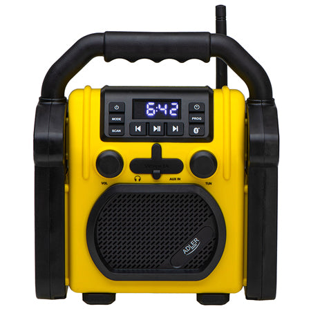 Radio portabil IPX54 Adler AD 1911 cu Bluetooth, radio FM, baterie reincarcabila si AUX