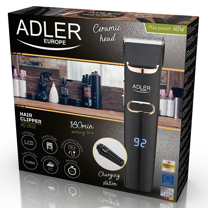 Aparat de Tuns cu Lama Ceramica Adler AD 2832 cu baterie reincarcabila