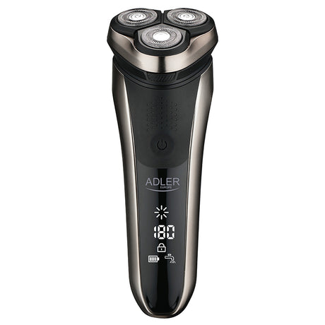 Aparat de Ras Rotativ 3 Capete Adler AD 2933 cu afisaj LCD, baterie 2000 mAh, USB si Rezistenta la Apa