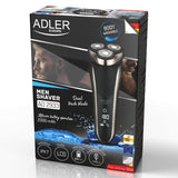 Aparat de Ras Rotativ 3 Capete Adler AD 2933 cu afisaj LCD, baterie 2000 mAh, USB si Rezistenta la Apa