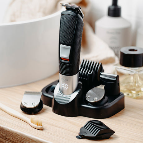 Set 5 in 1 Trimmer cu afisaj Adler AD 2943 cu afisaj LED, baterie reincarcabila si USB