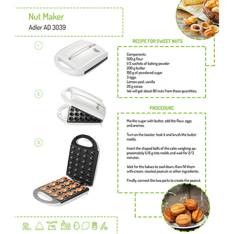 Aparat Nut Maker Alb Adler AD 3039