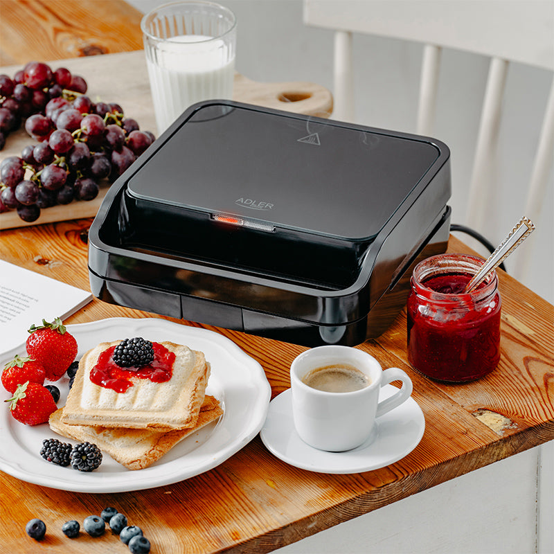 Sandwich Maker 2 in 1 Negru Adler AD 3070