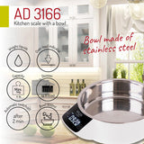 Cantar Bucatarie cu Bol Metalic Adler AD 3166 cu DAB+ si baterie reincarcabila