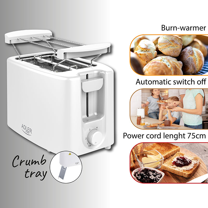 Toaster 6 Niveluri de Rumenire Adler AD 3223
