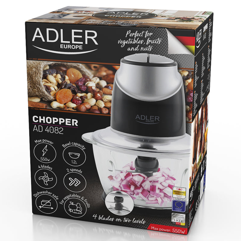 Tocator Chopper cu Bol Sticla Adler AD 4082 cu DAB+