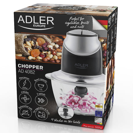 Tocator Chopper cu Bol Sticla Adler AD 4082 cu DAB+