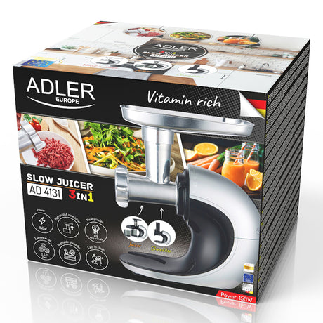Slow Juicer 3 in 1 Adler AD 4131 cu DAB+